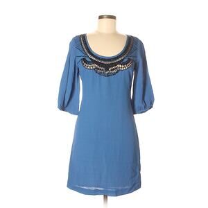 Tracy Reese Blue Embellished Tunic Shift‎ Dress 0